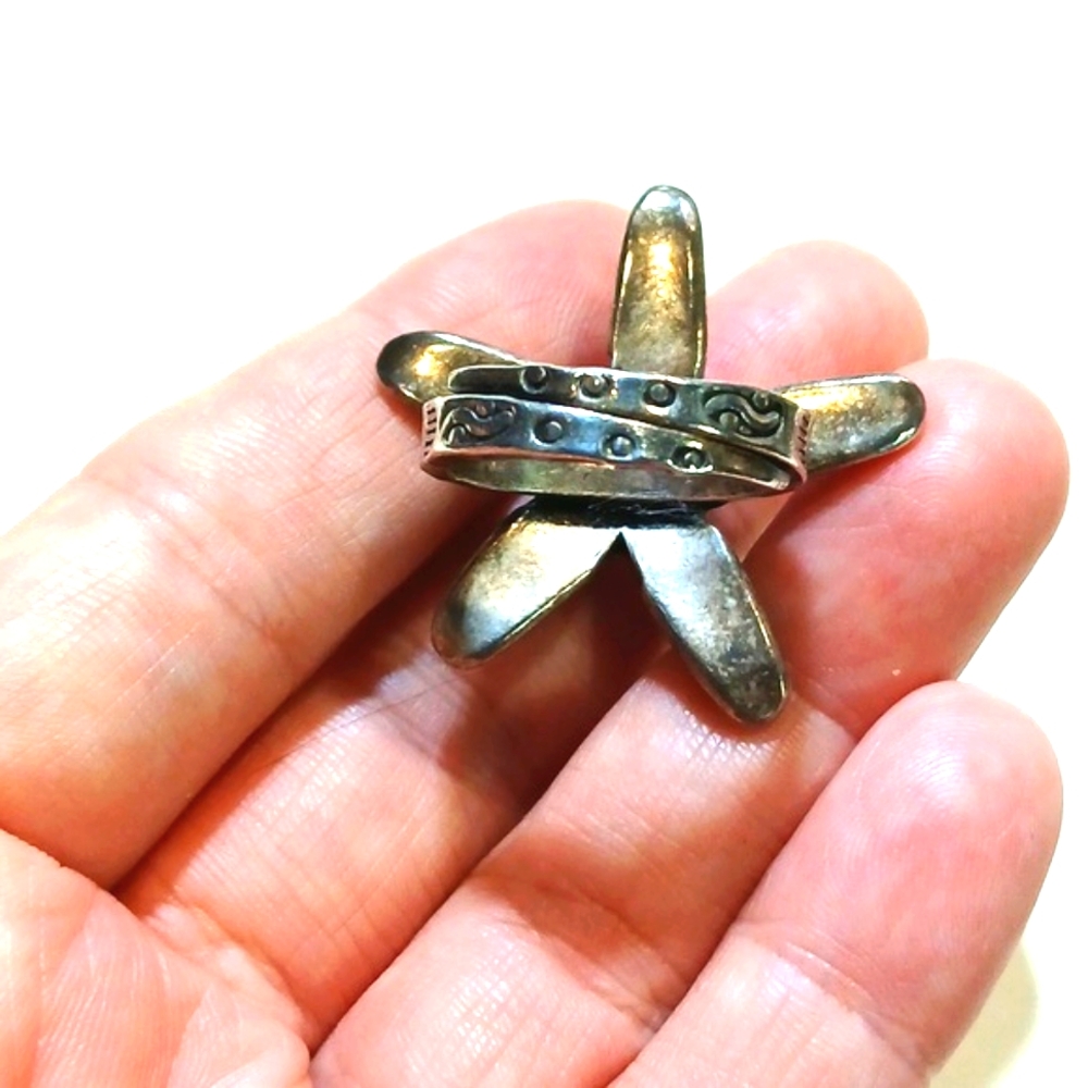 Sterling Silver Handmade Starfish Statement Ring … - image 2